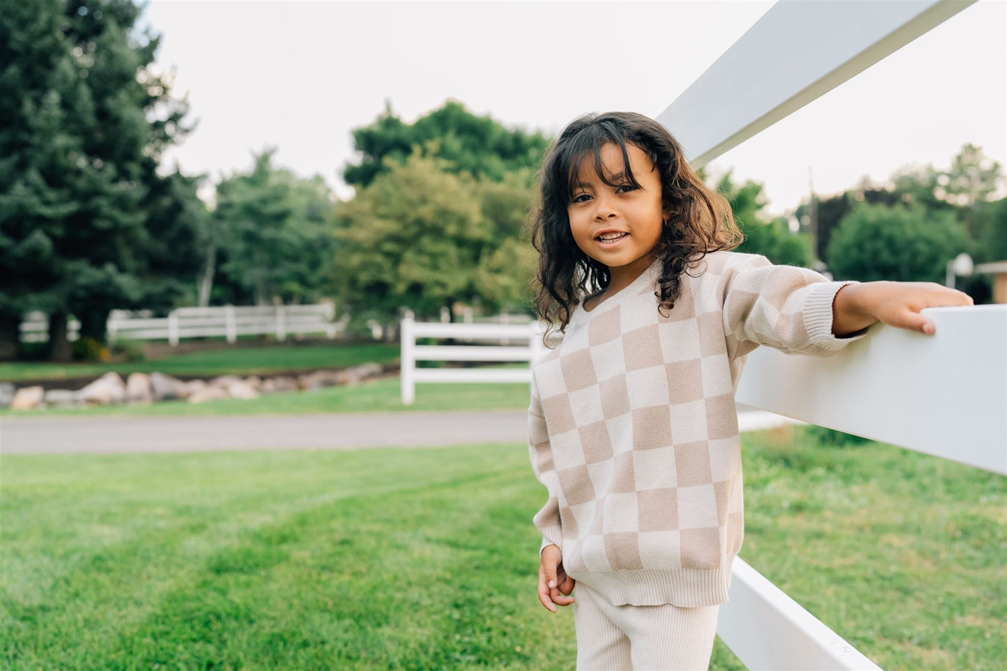 checkered knit sweater