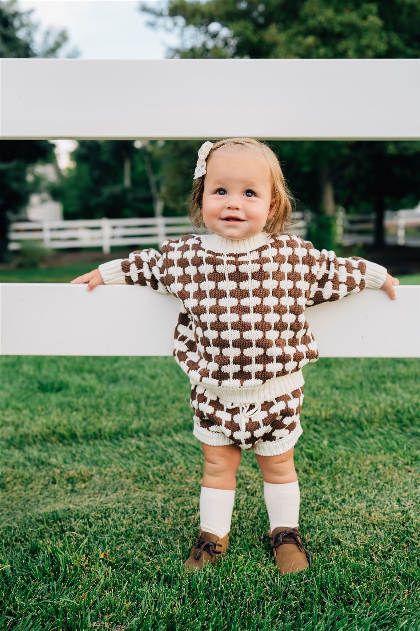 brown + cream knit bloomers