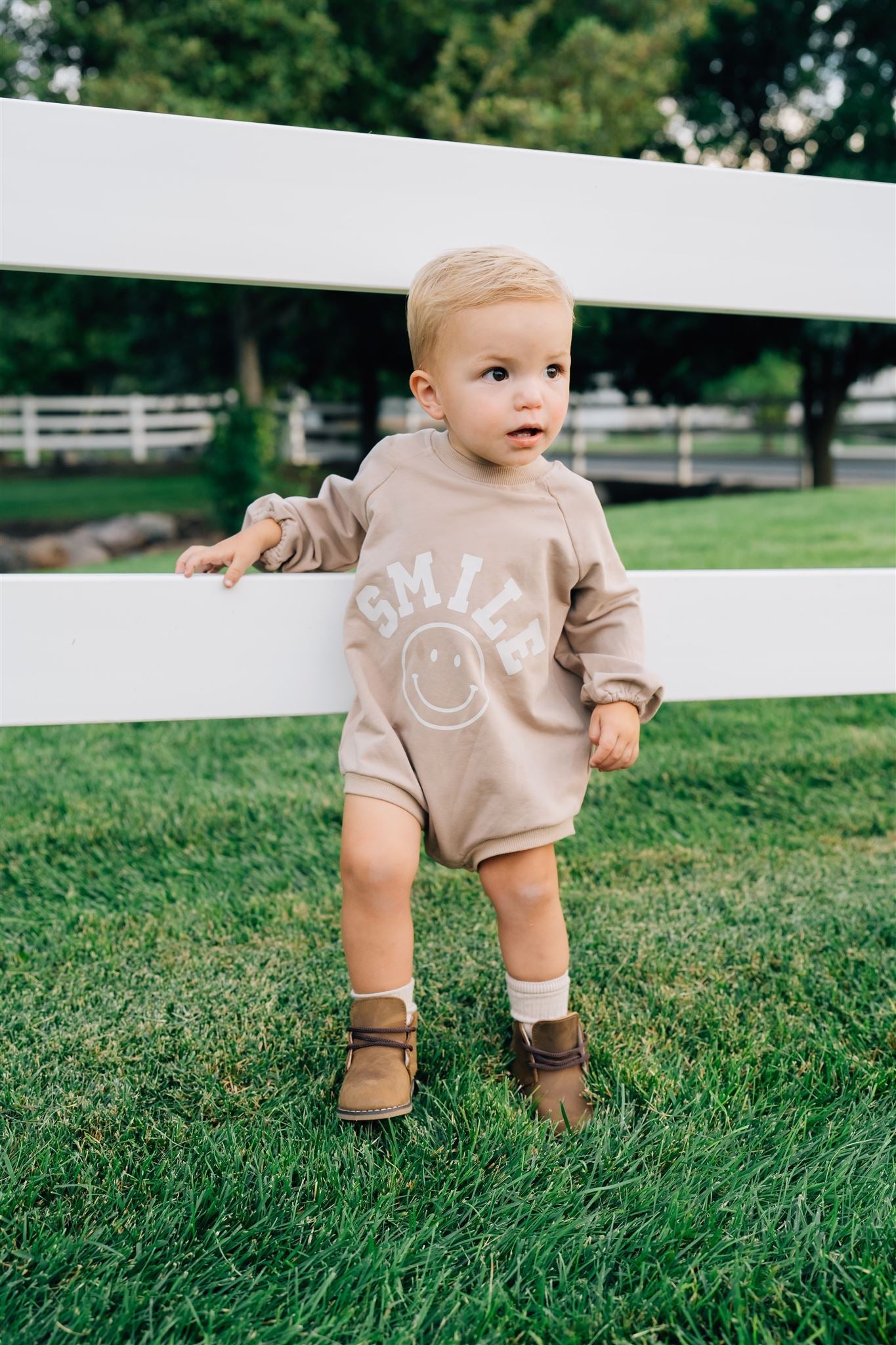 smile french terry bodysuit