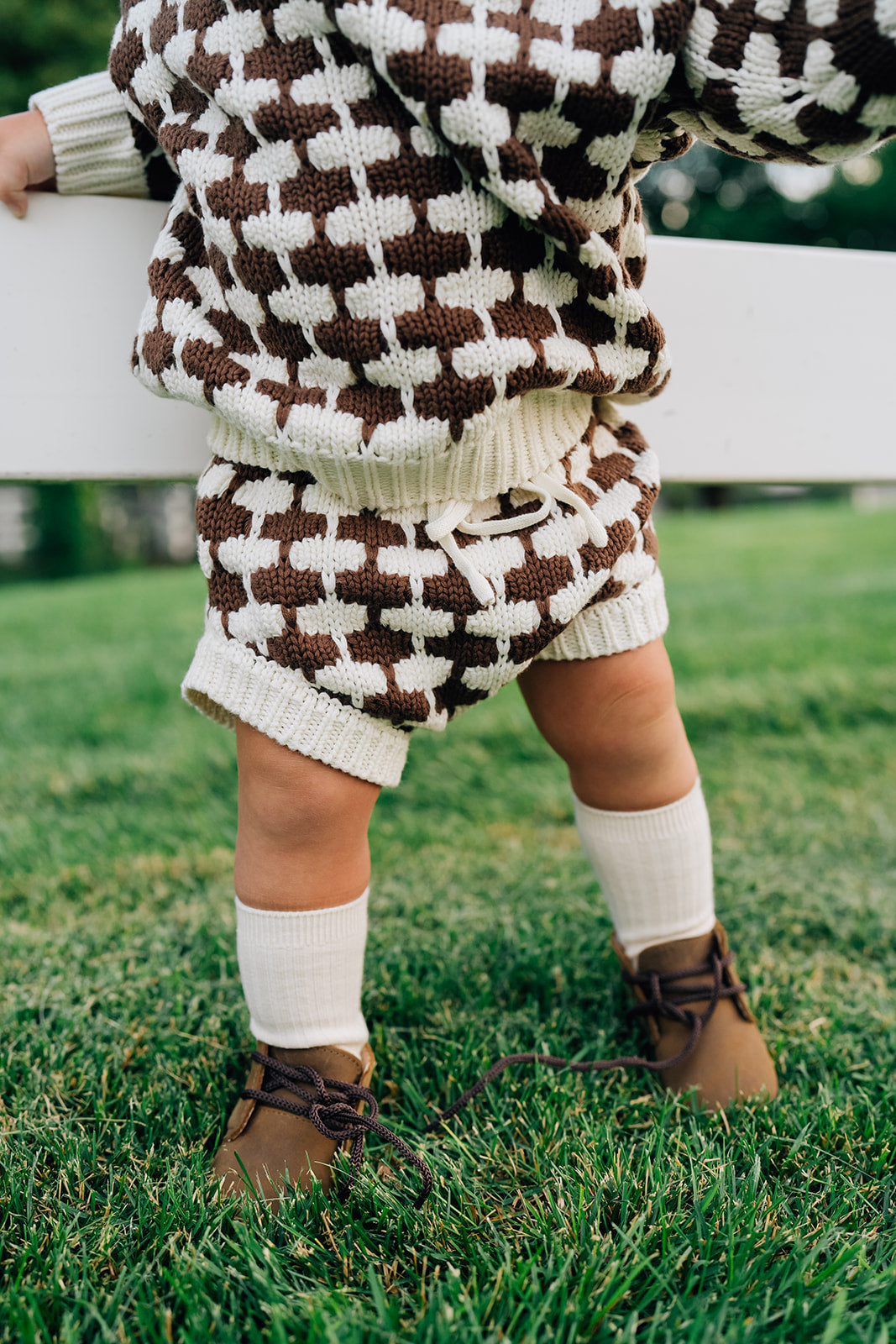 brown + cream knit bloomers