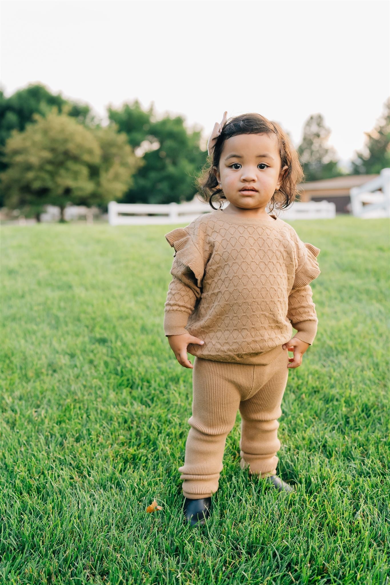 toffee knit ruffle sweater