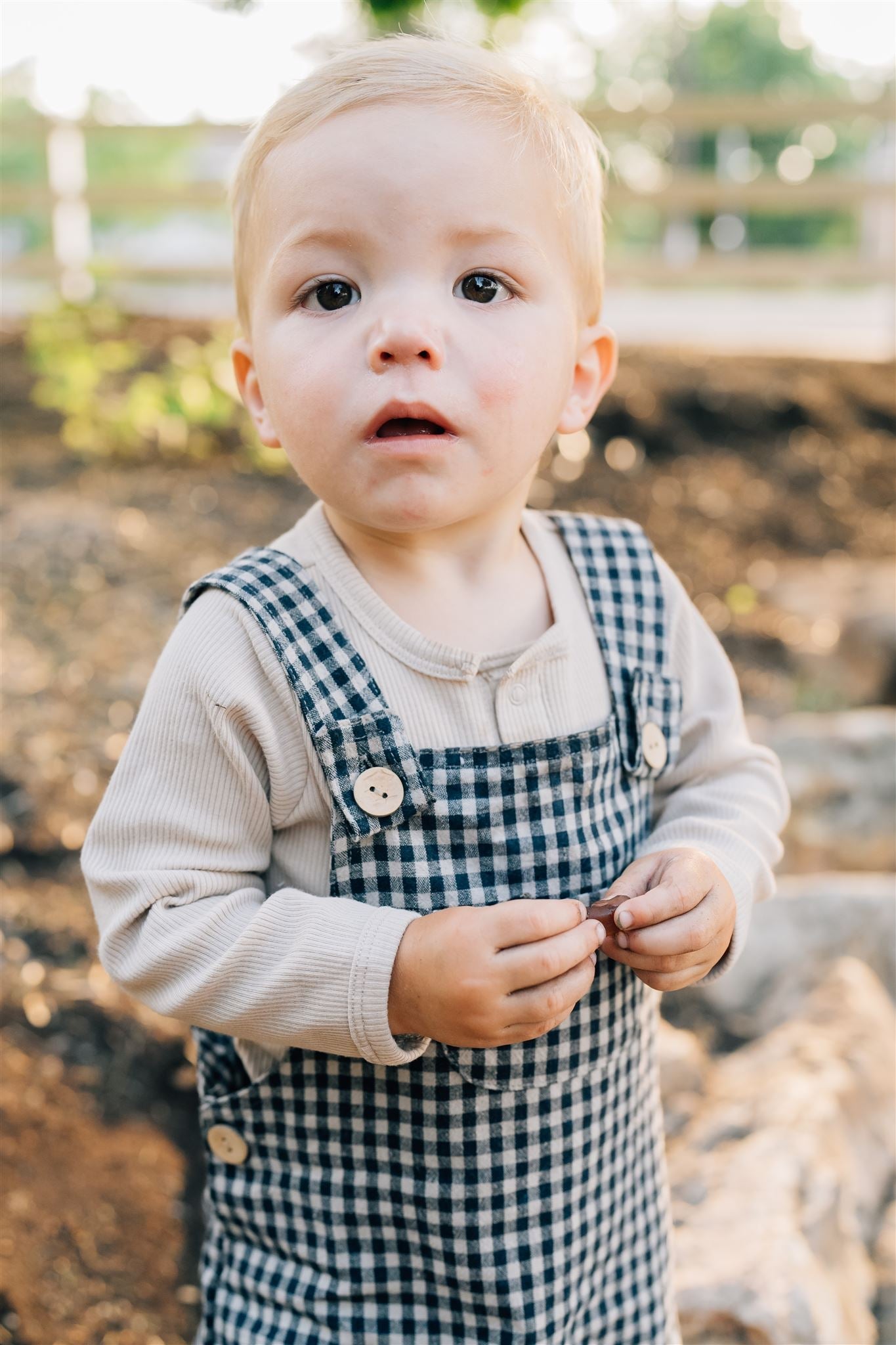 gingham linen overalls