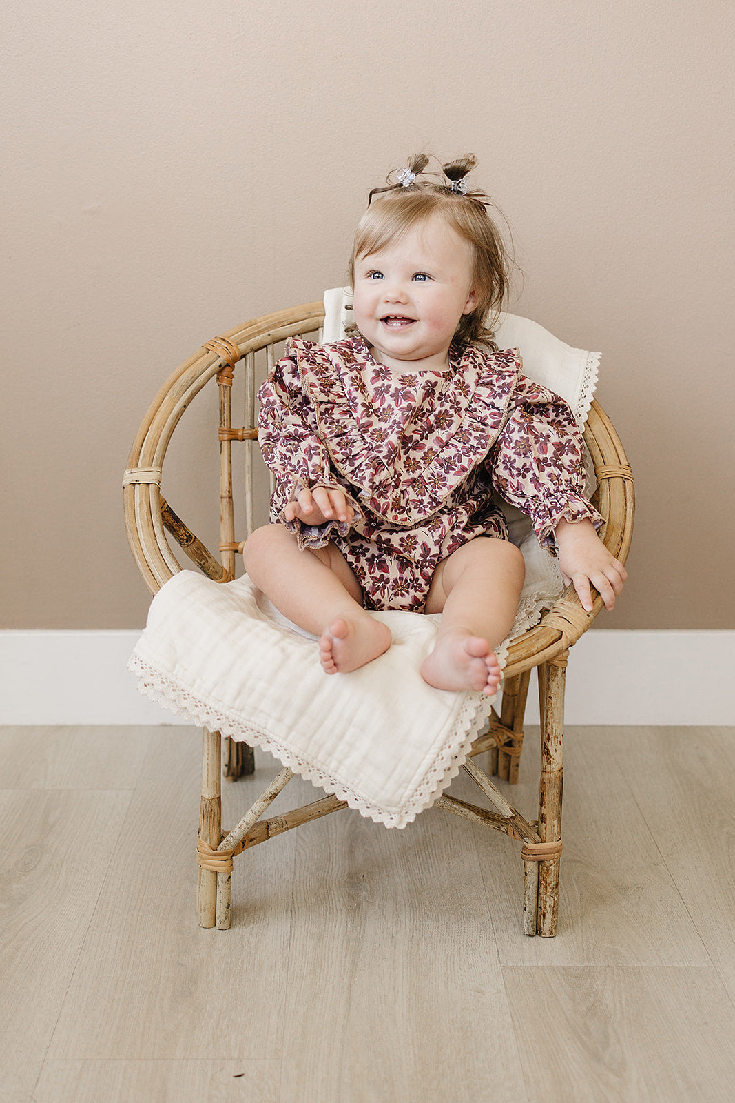 antique floral bubble romper