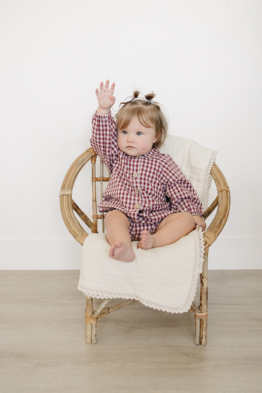 red gingham peter pan collar bloomer set