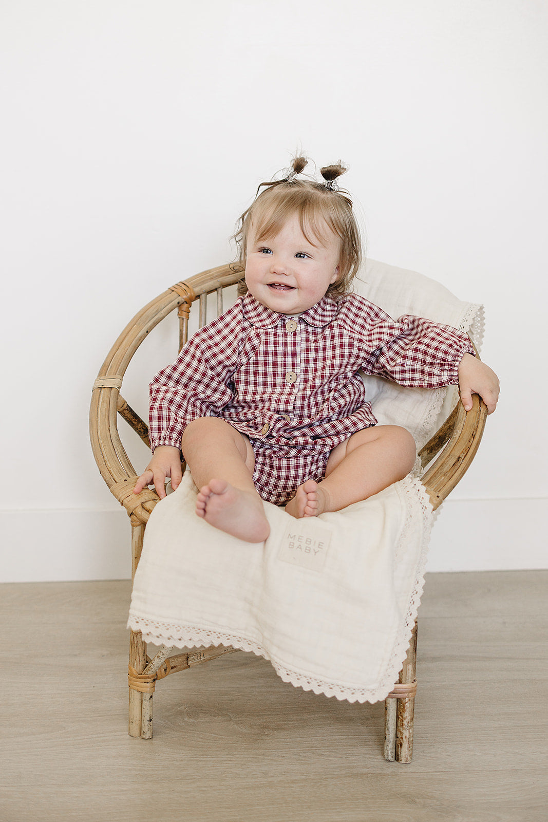 red gingham peter pan collar bloomer set