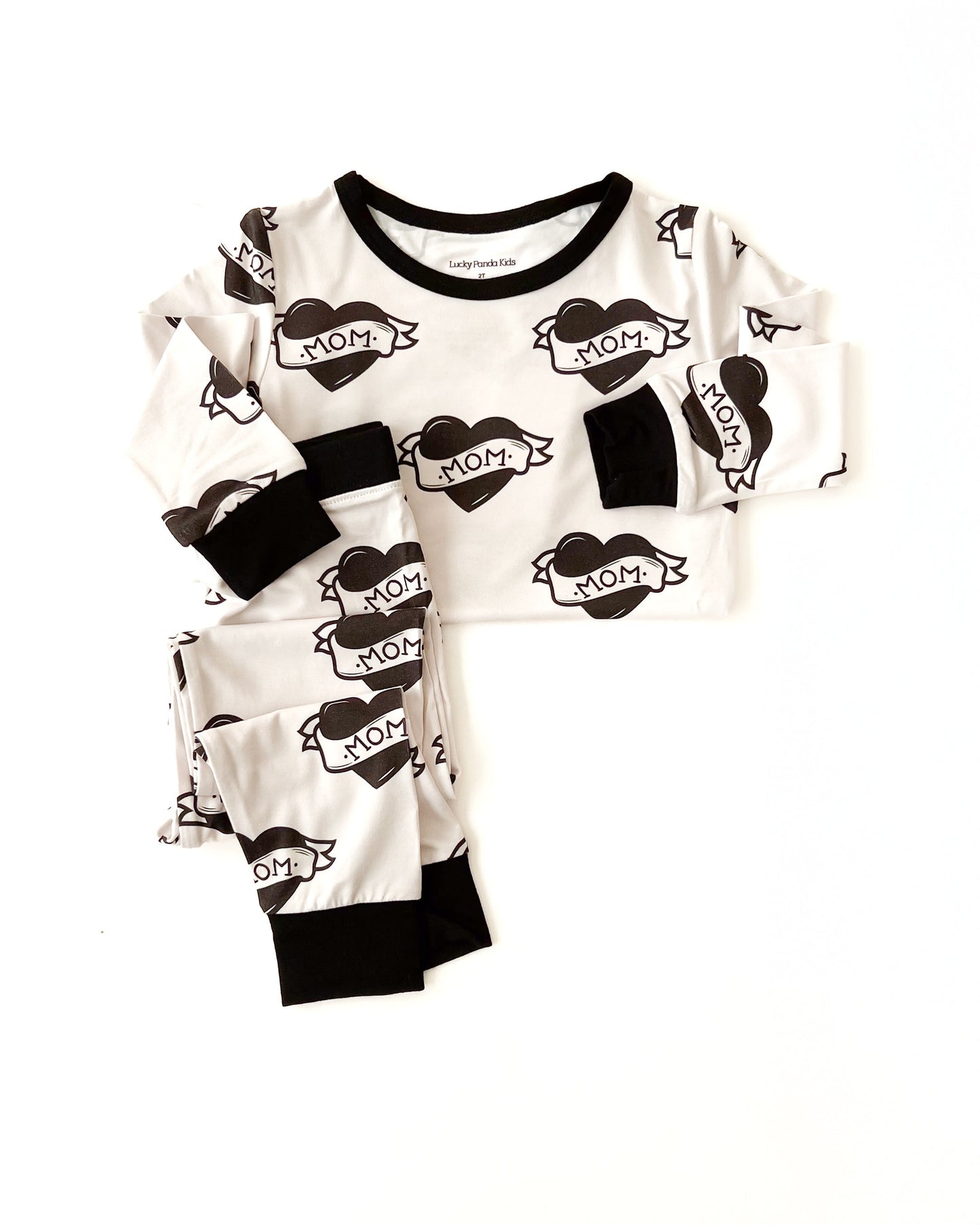 mom tattoo bamboo pajamas // LONG-SLEEVE TWO-PIECE SET (sizing up to 8/9y)