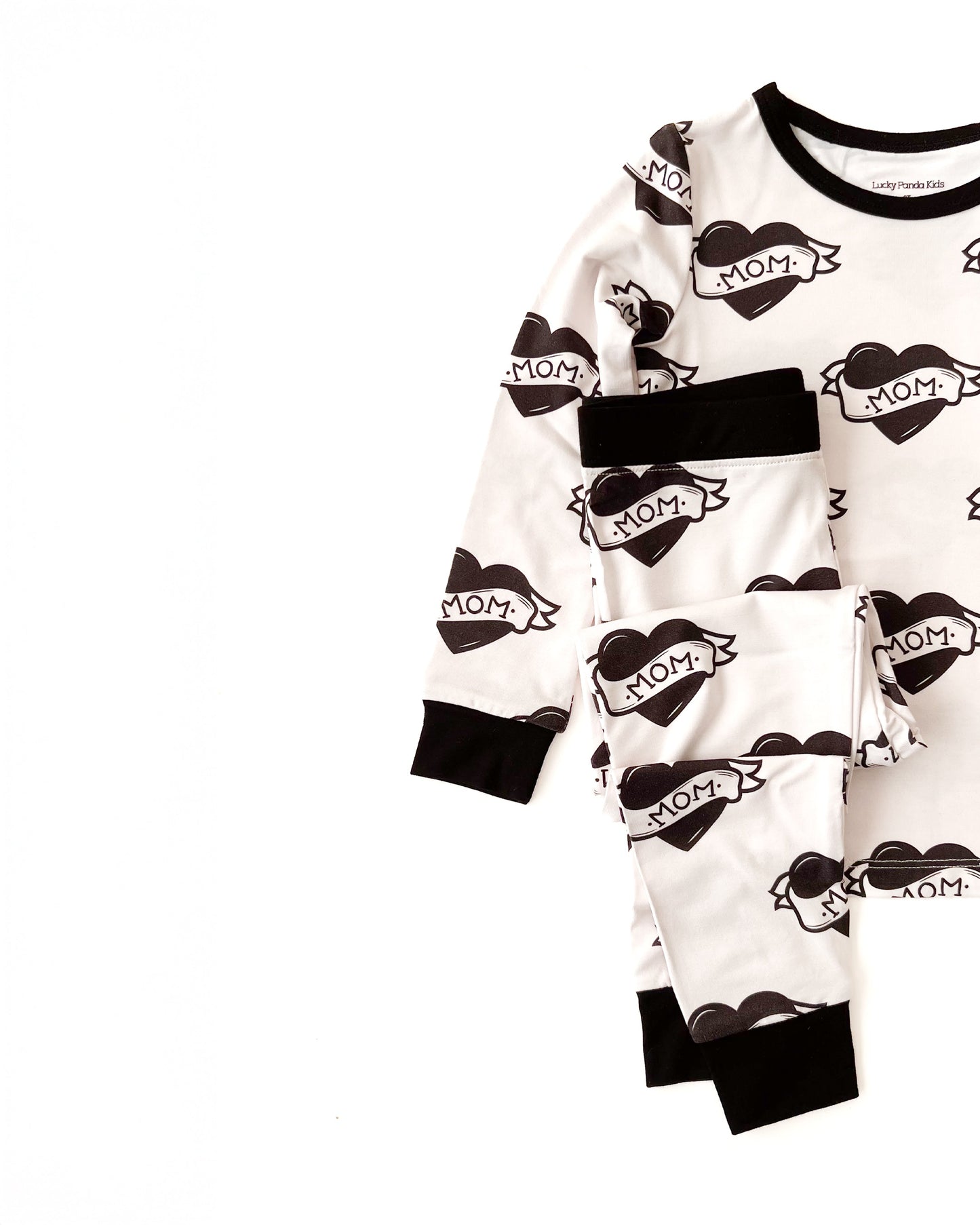 mom tattoo bamboo pajamas // LONG-SLEEVE TWO-PIECE SET (sizing up to 8/9y)