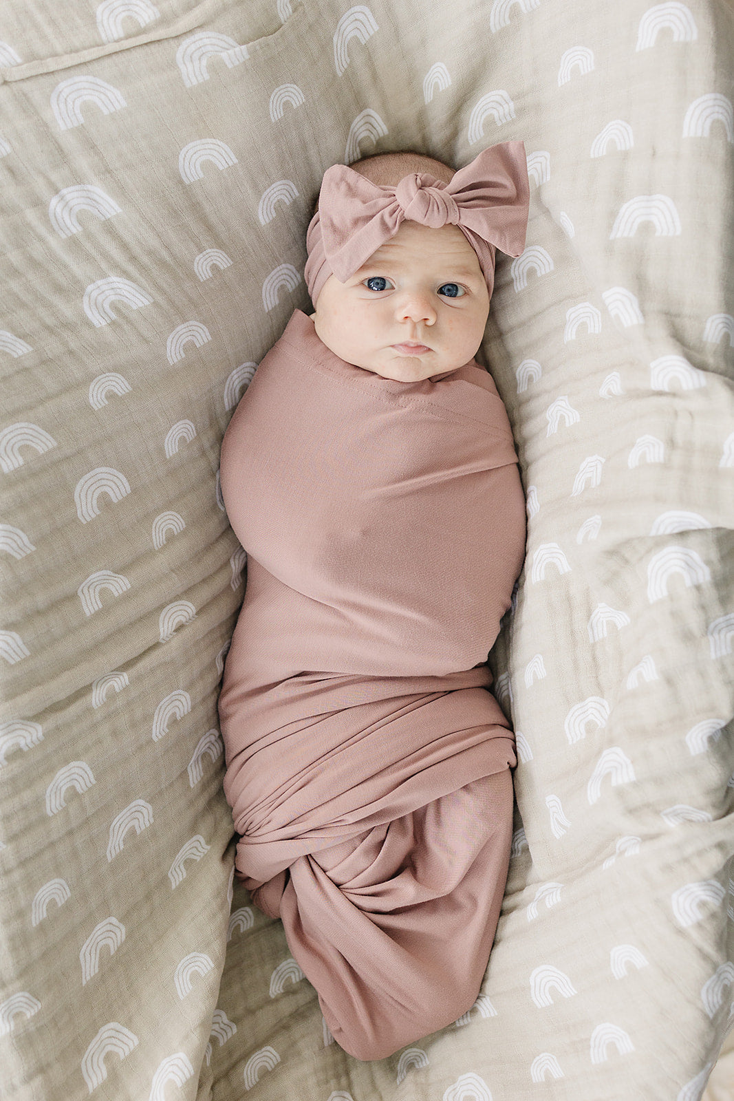 bamboo stretch swaddle blanket // dusty rose