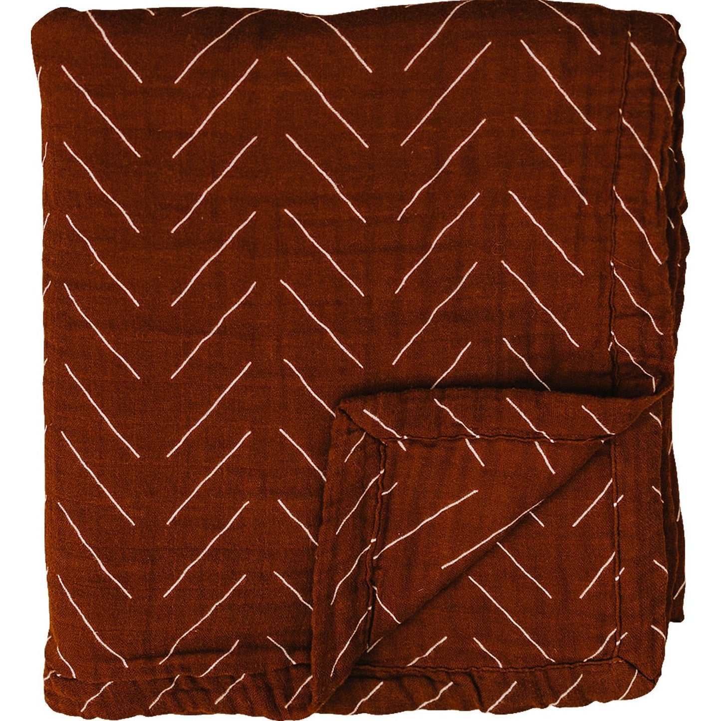 muslin quilt // rust mudcloth