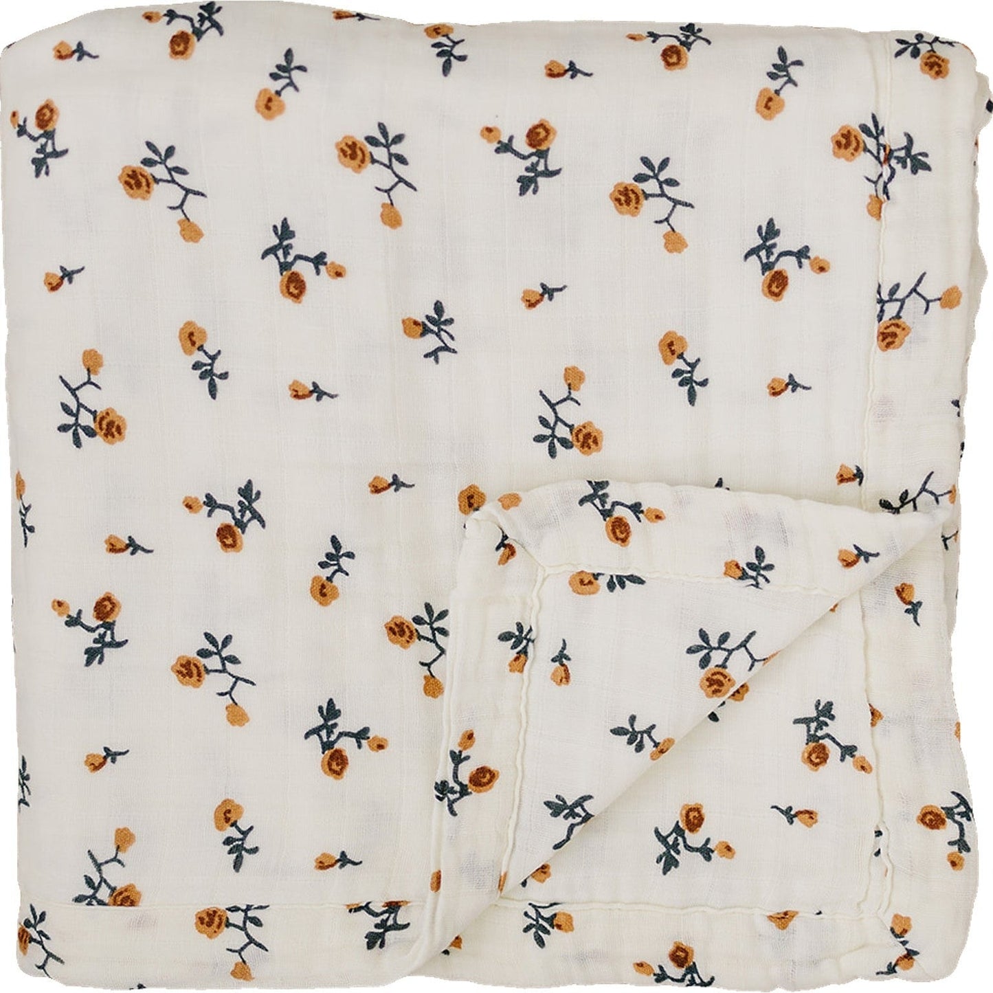 muslin quilt // mustard floral