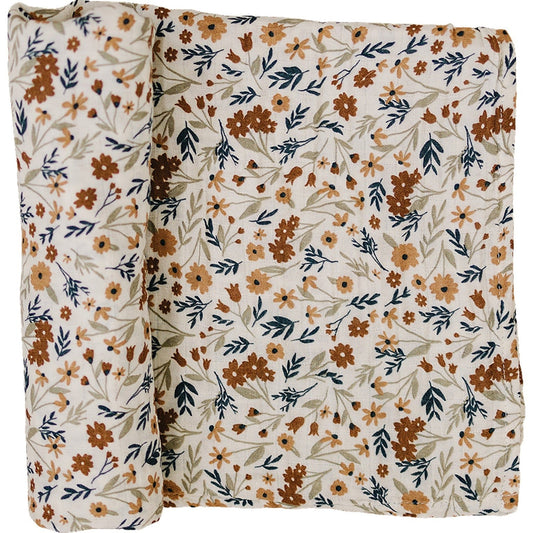 muslin swaddle blanket // multicolor floral