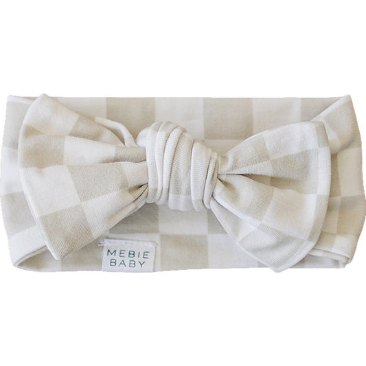 buttery soft cotton head wrap // taupe checkered