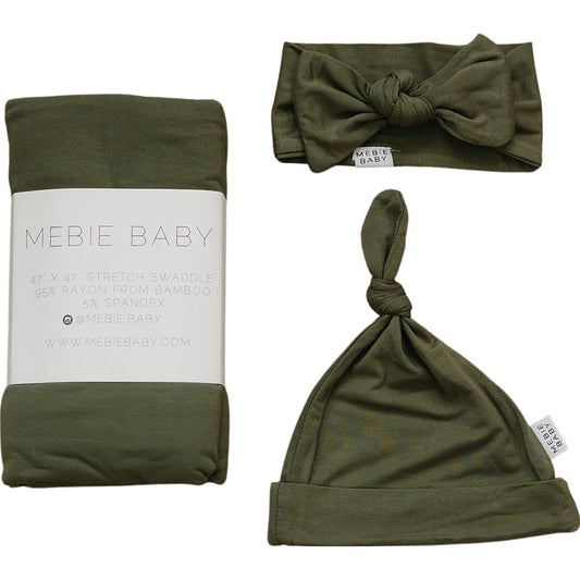 bamboo hat OR head wrap + swaddle set // olive