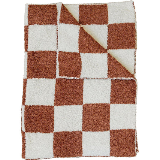 plush blanket // rust checkered