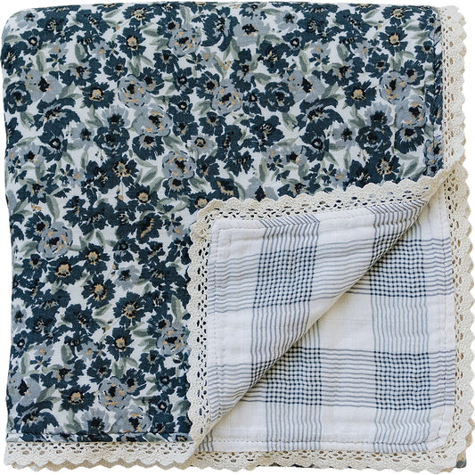 lace muslin quilt // liberty floral