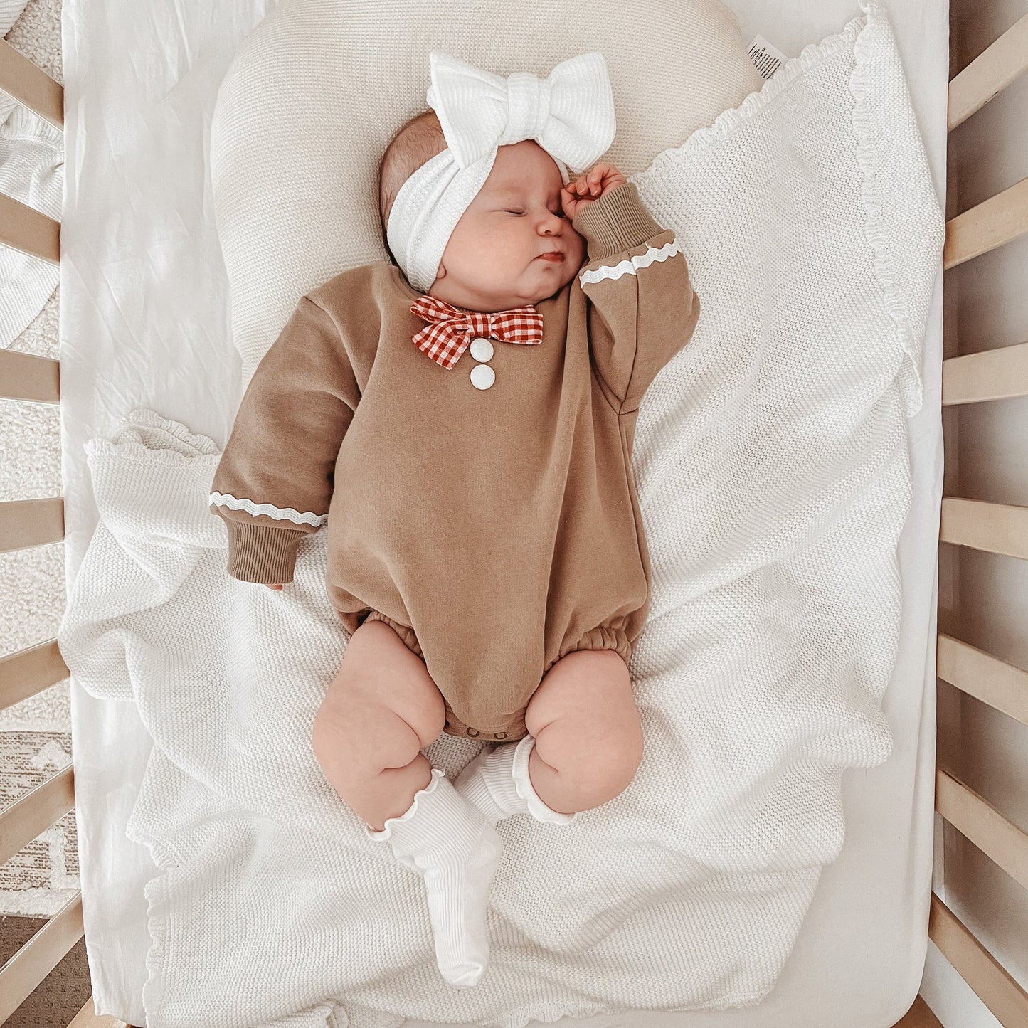 gingerbread long-sleeve bubble romper