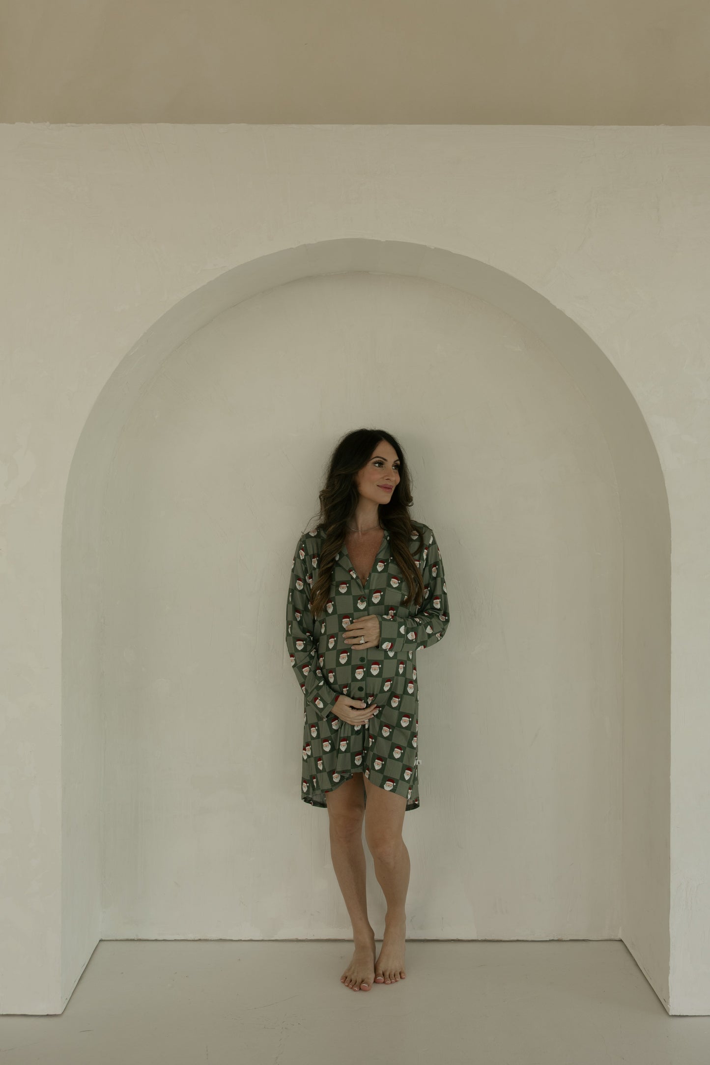 women’s bamboo sleeping dress // santa checkerboard (*comes in family matching*)