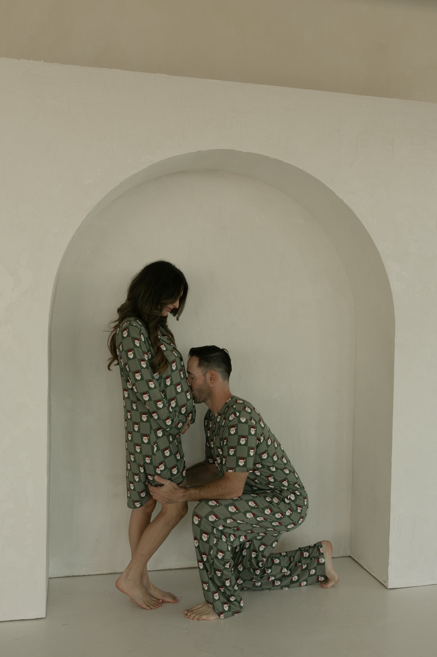 women’s bamboo sleeping dress // santa checkerboard (*comes in family matching*)