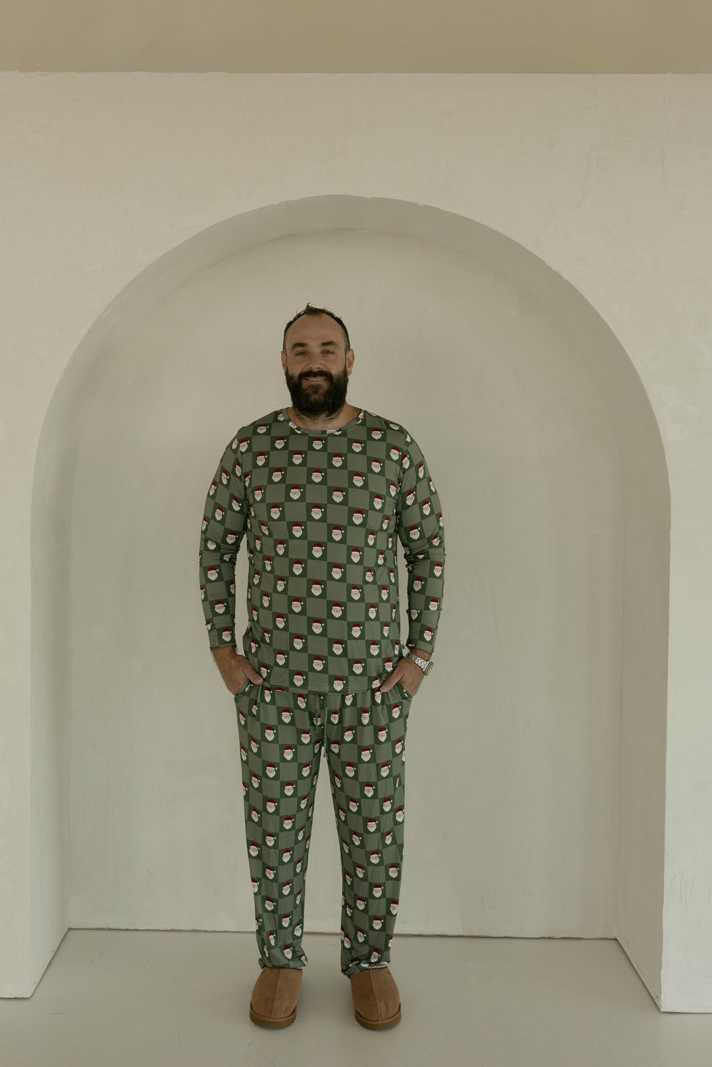 men’s bamboo pajamas // santa checkerboard (*comes in family matching*)