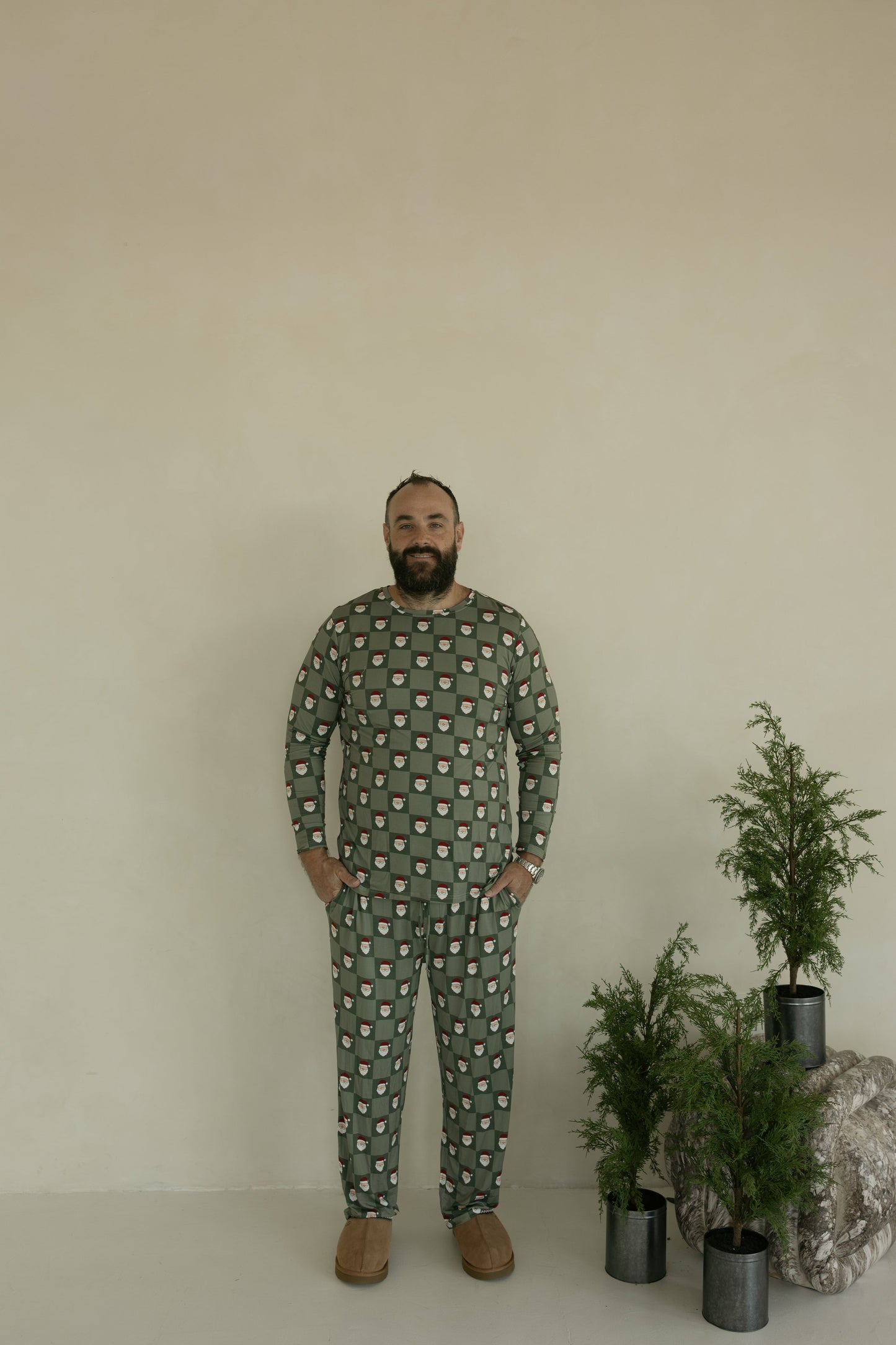 men’s bamboo pajamas // santa checkerboard (*comes in family matching*)