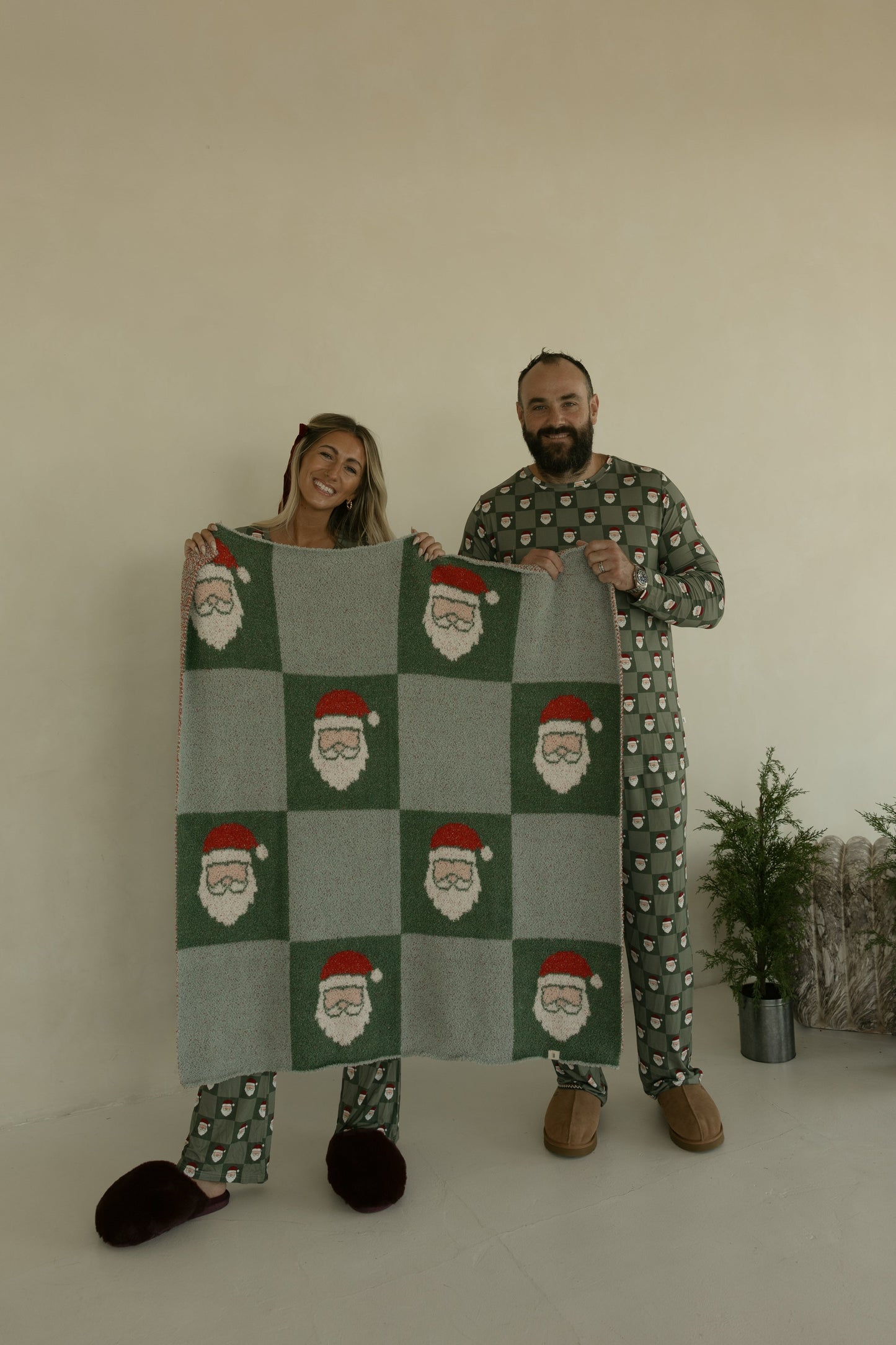 plush blanket // santa checkerboard