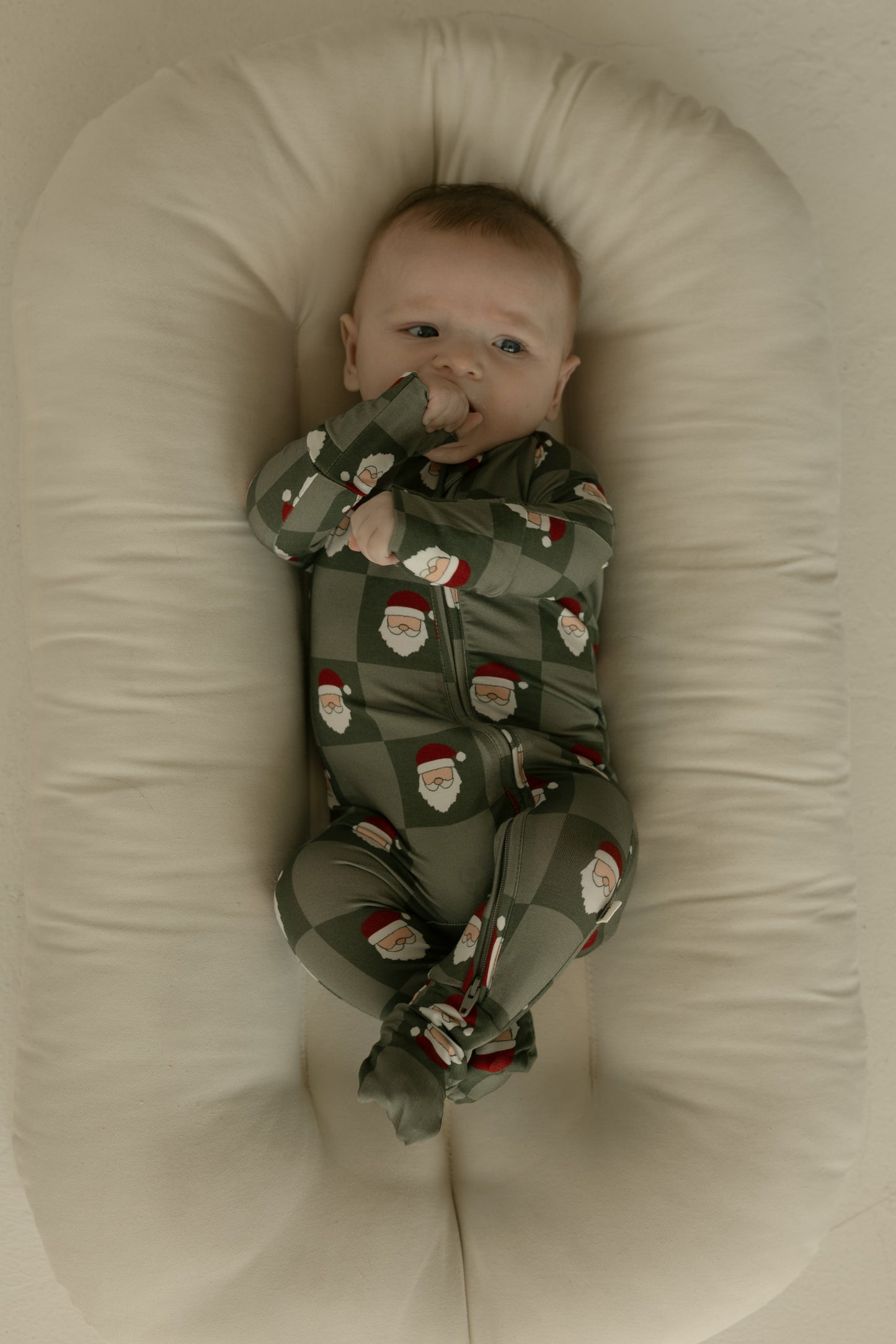 santa checkerboard bamboo pajamas // ZIPPY (*comes in family matching*)