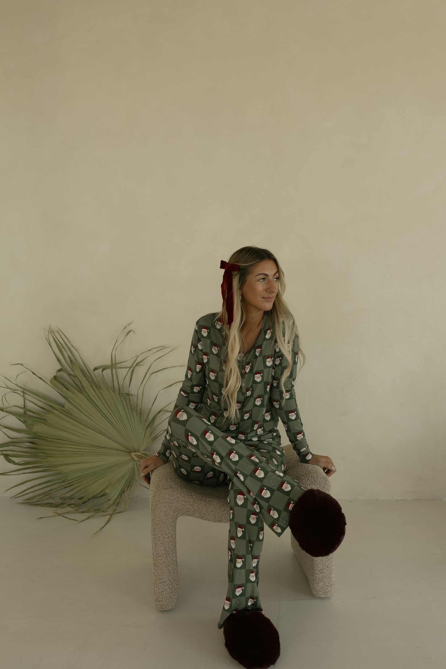 women’s bamboo pajamas // santa checkerboard (*comes in family matching*)