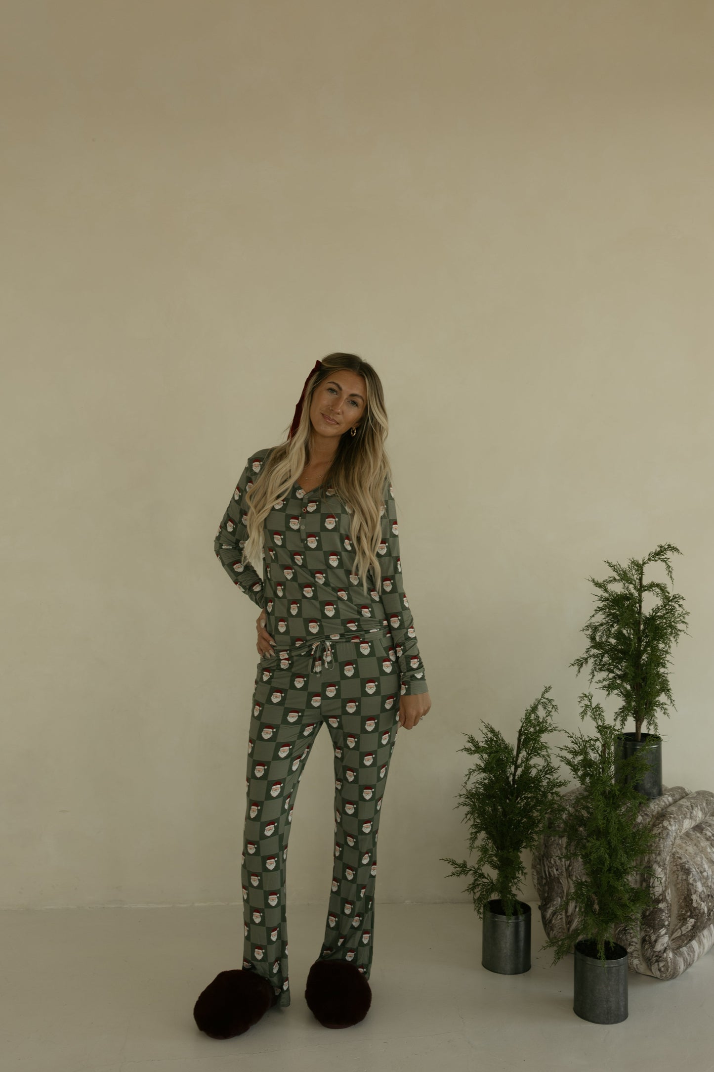 women’s bamboo pajamas // santa checkerboard (*comes in family matching*)