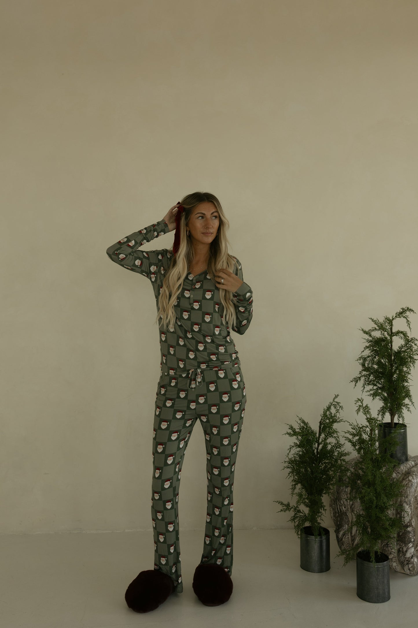 women’s bamboo pajamas // santa checkerboard (*comes in family matching*)