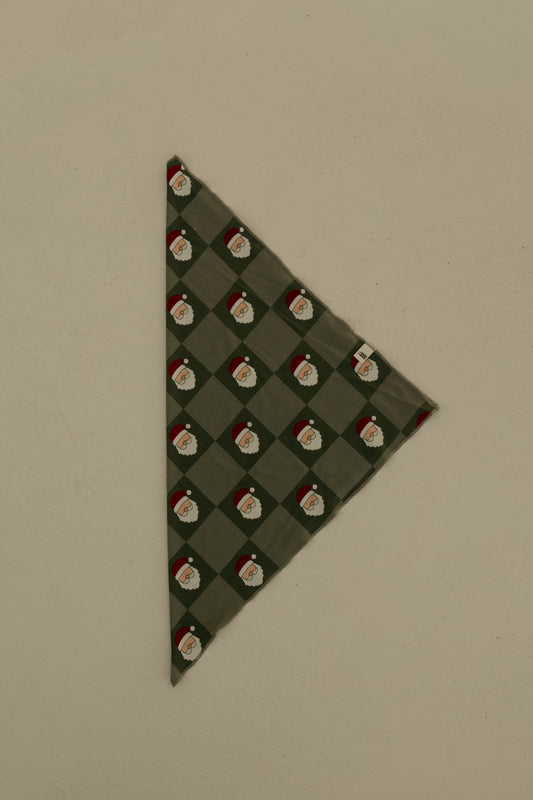 bamboo pet bandana // santa checkerboard