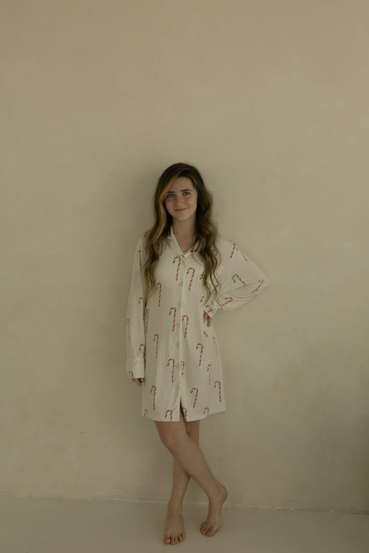 women’s bamboo sleeping dress // candy cane (*comes in family matching*)