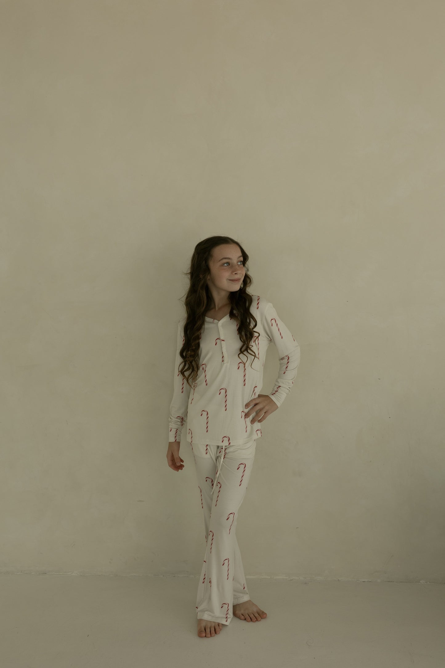 preteen flare bamboo pajamas // candy cane (*comes in family matching*)