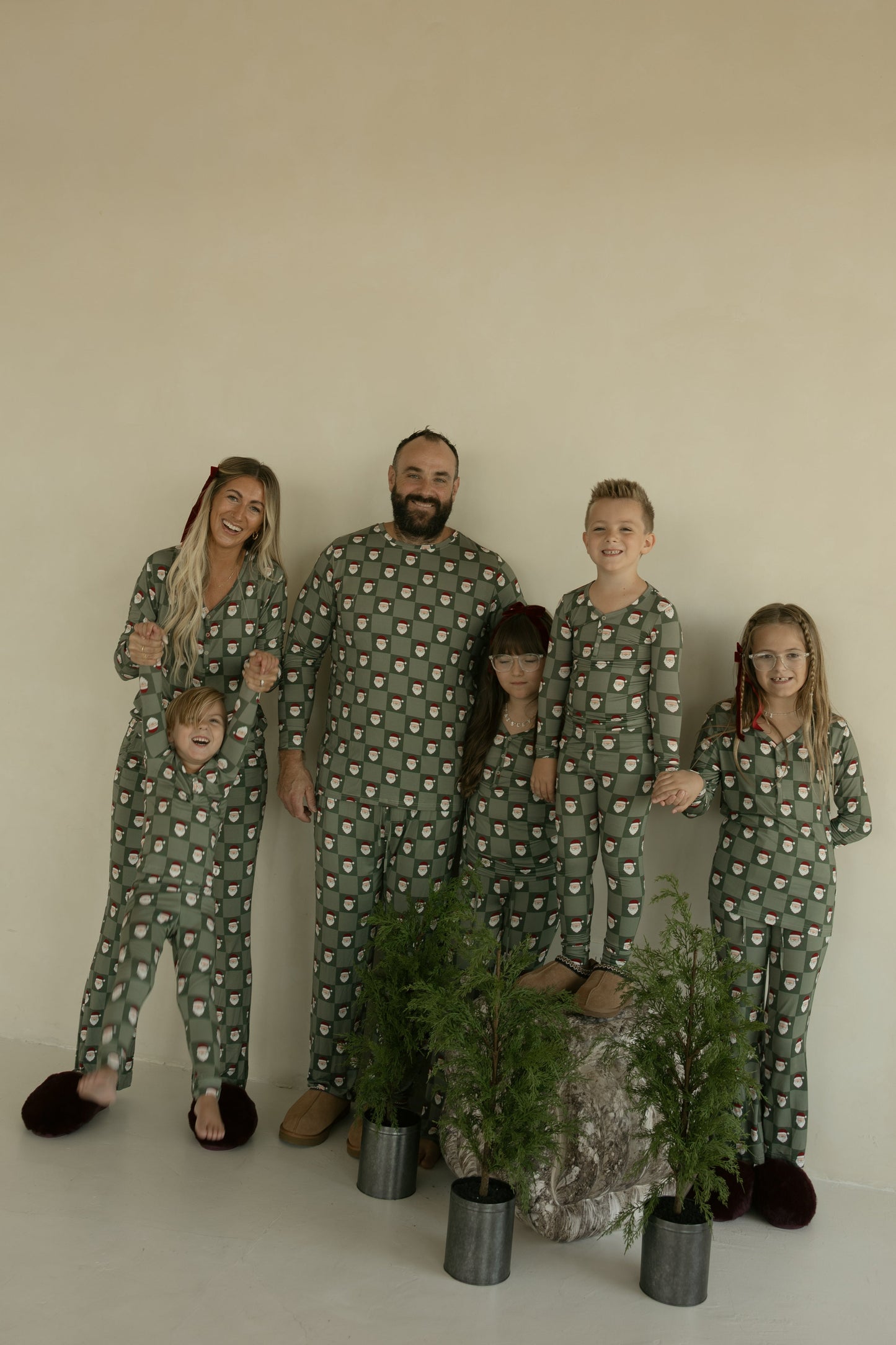 men’s bamboo pajamas // santa checkerboard (*comes in family matching*)