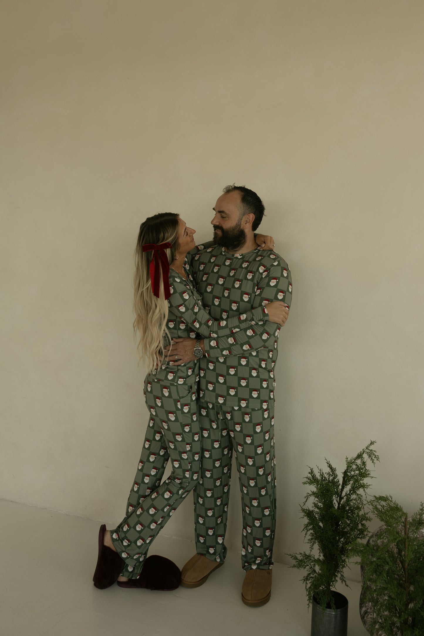 men’s bamboo pajamas // santa checkerboard (*comes in family matching*)