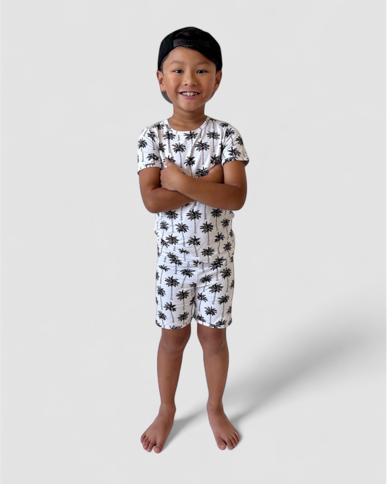 white palm bamboo pajamas // SHORTS SET (sizing up to 8/9)