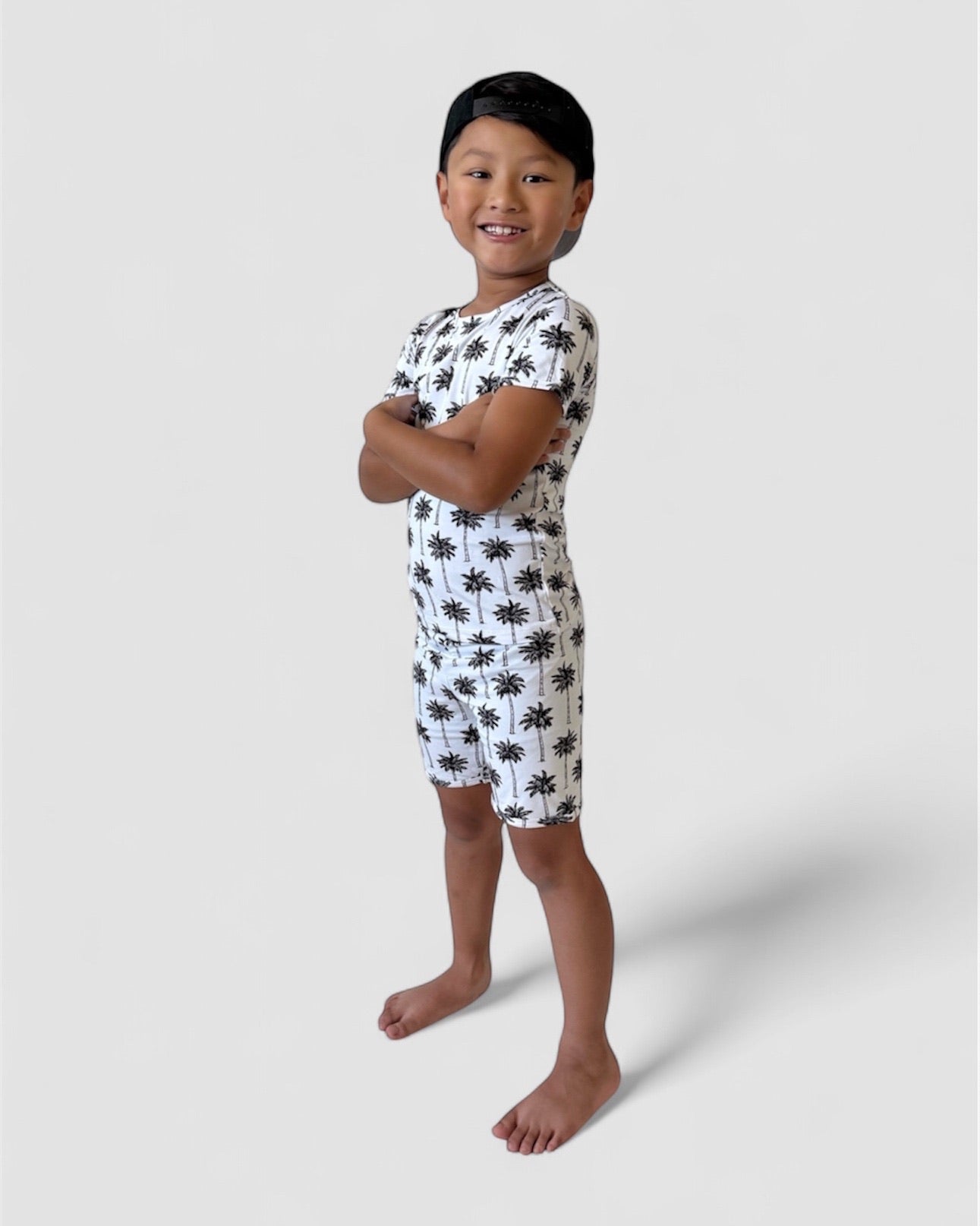 white palm bamboo pajamas // SHORTS SET (sizing up to 8/9)