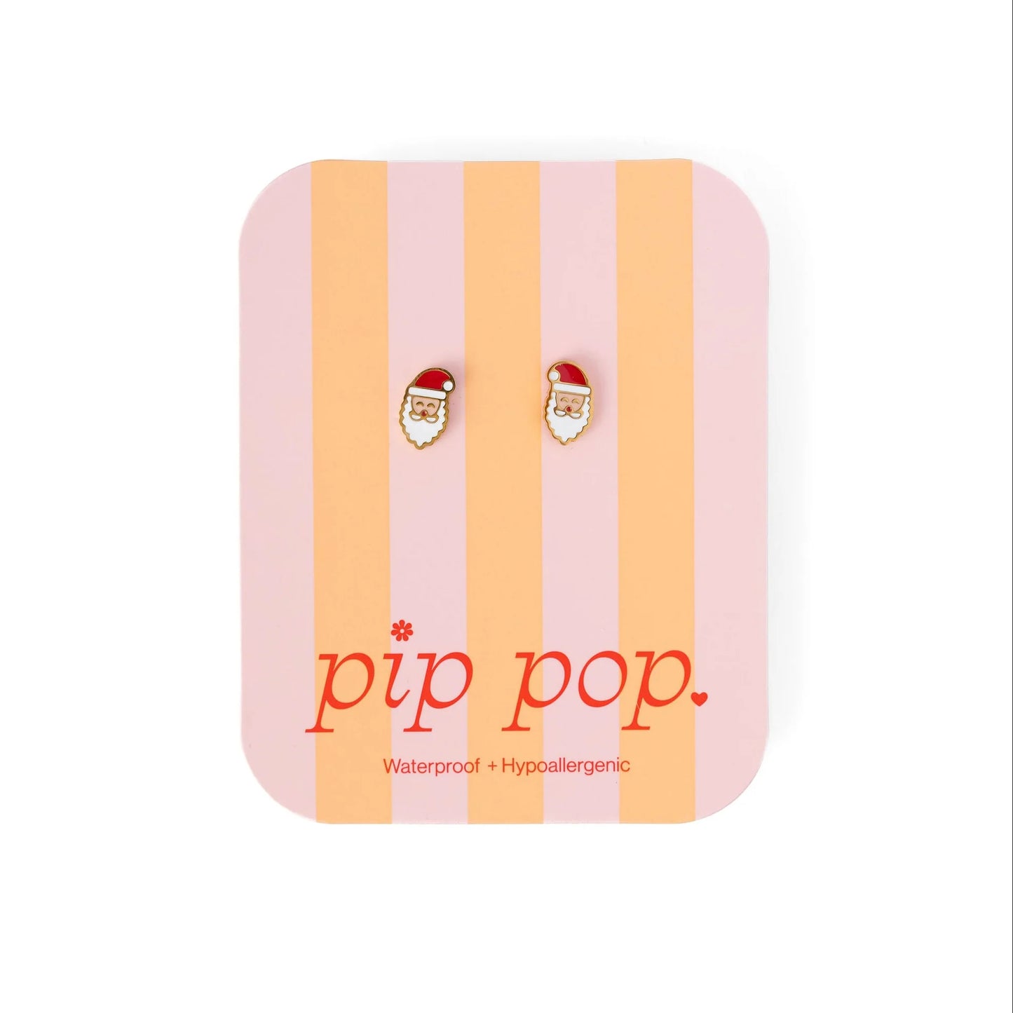 18k gold flat back studs // santa claus