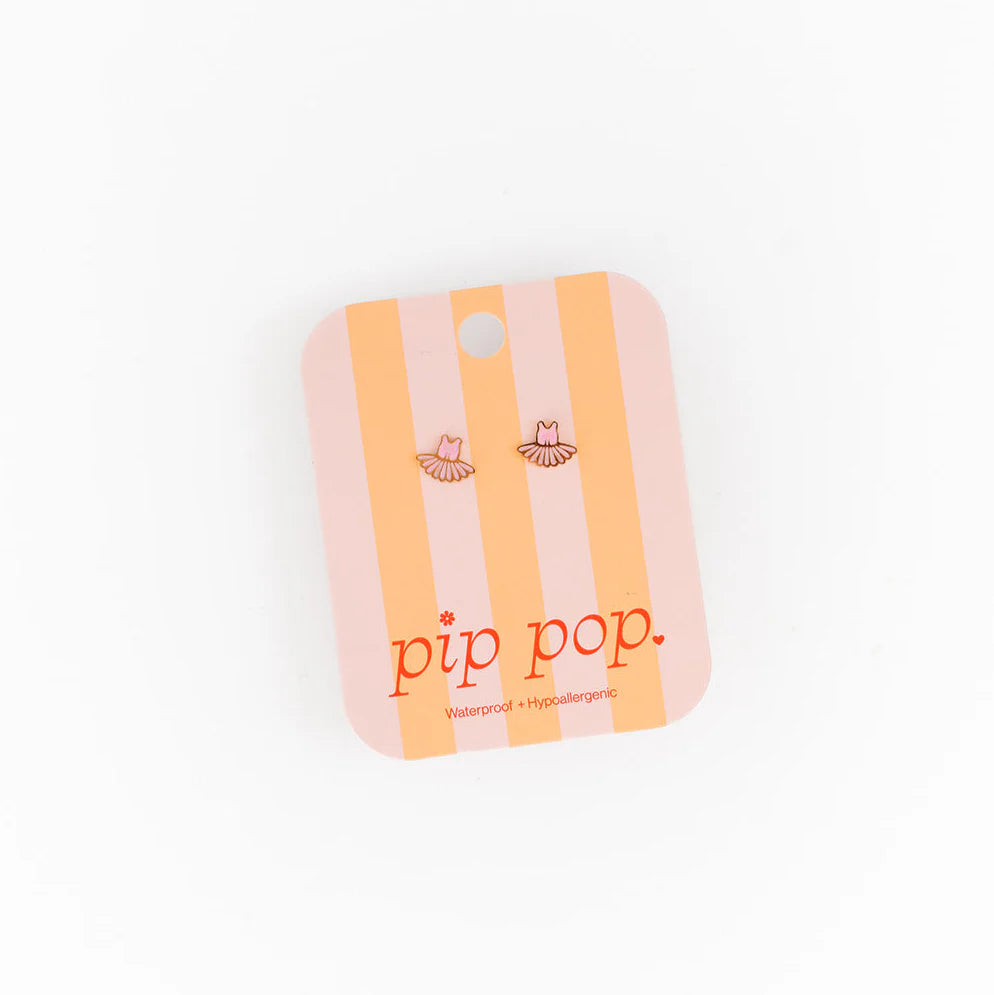 18k gold flat back studs // ballet tutu