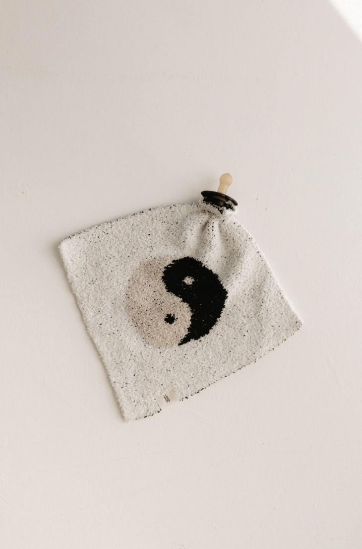 pacifier lovey // black/white yin yang