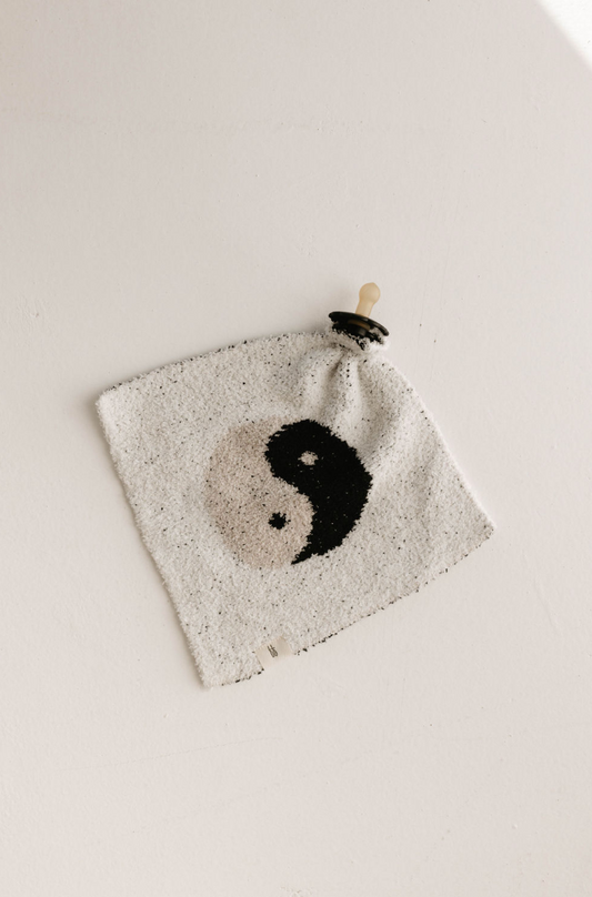 pacifier lovey // black/white yin yang