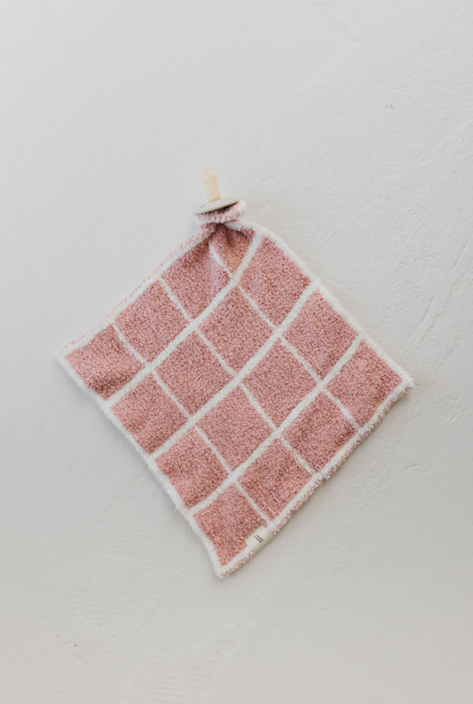 pacifier lovey // cotton candy grid