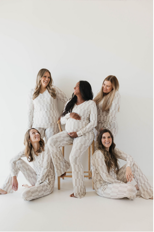 women's bamboo pajamas // smile checkerboard