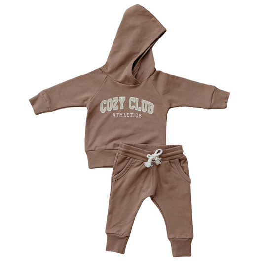 cozy club hooded french terry set