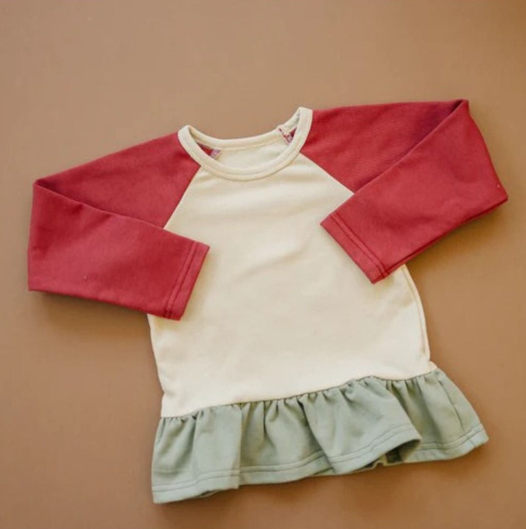 christmas color block peplum top