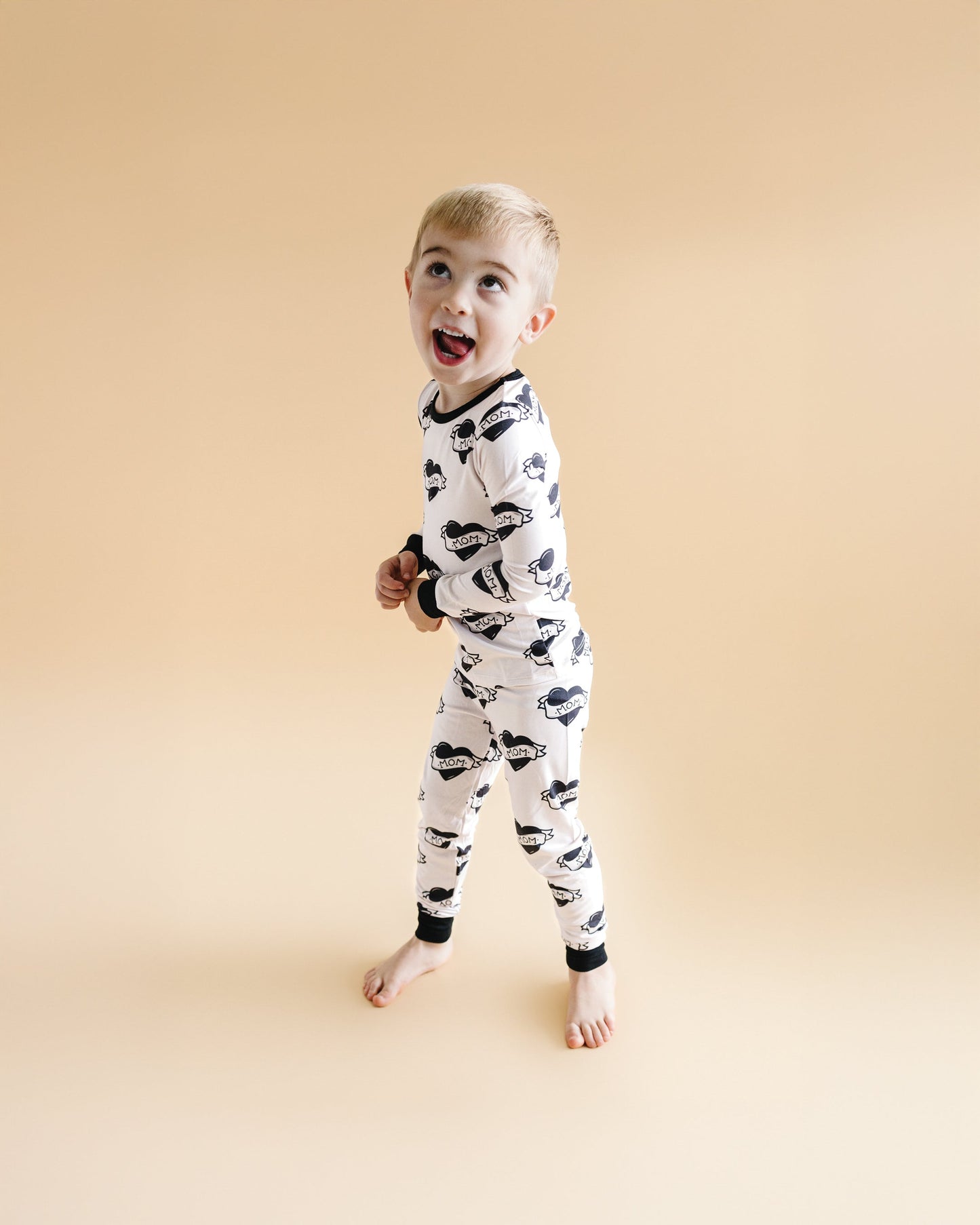 mom tattoo bamboo pajamas // LONG-SLEEVE TWO-PIECE SET (sizing up to 8/9y)