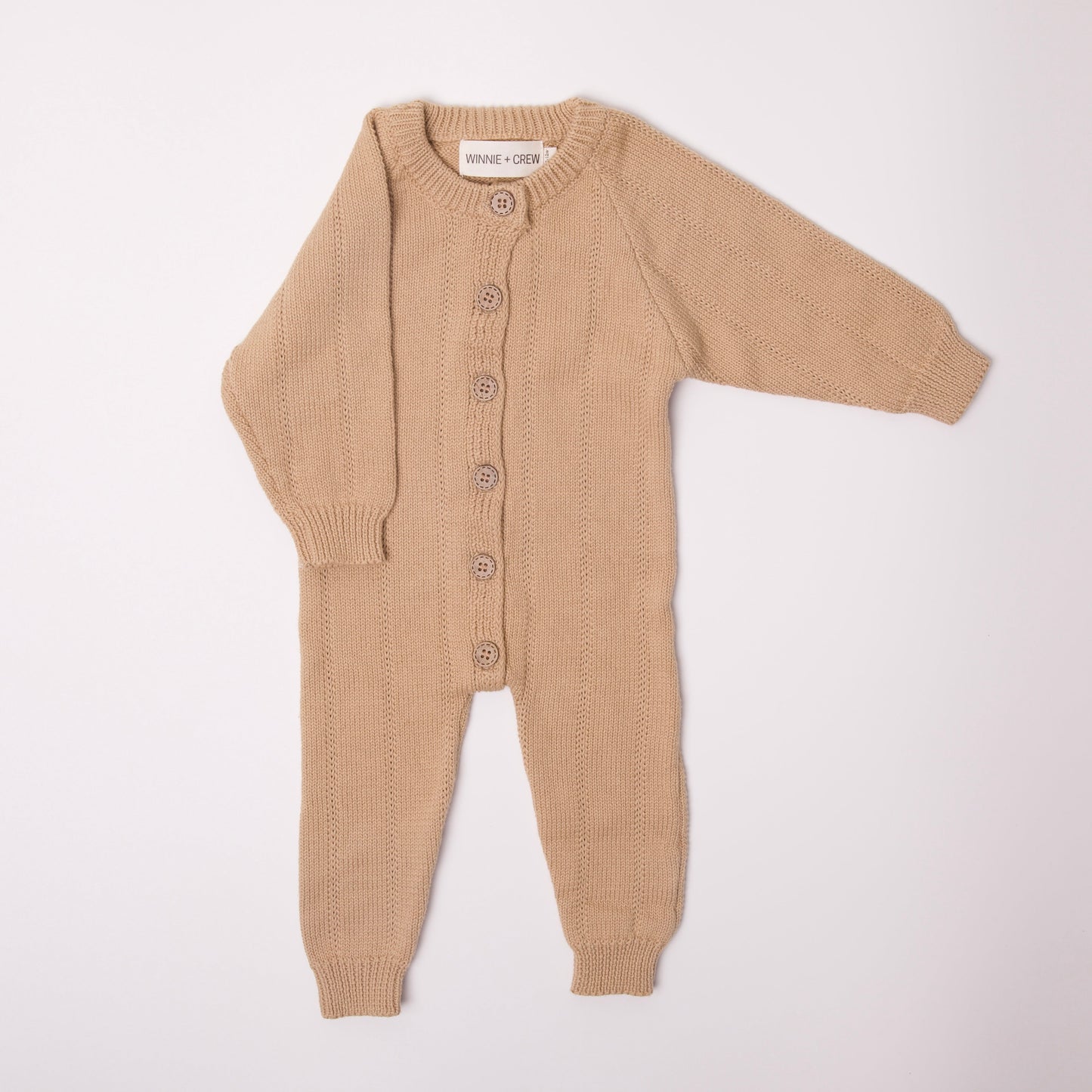 camden knit romper // beige