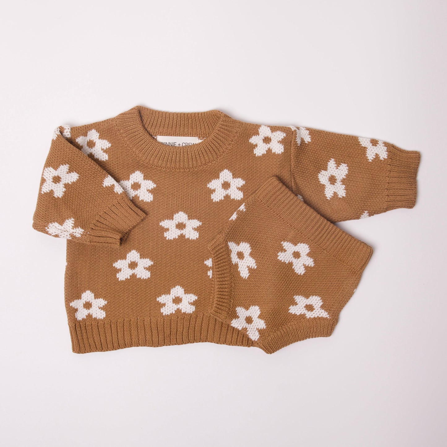 daisy knit set // brown