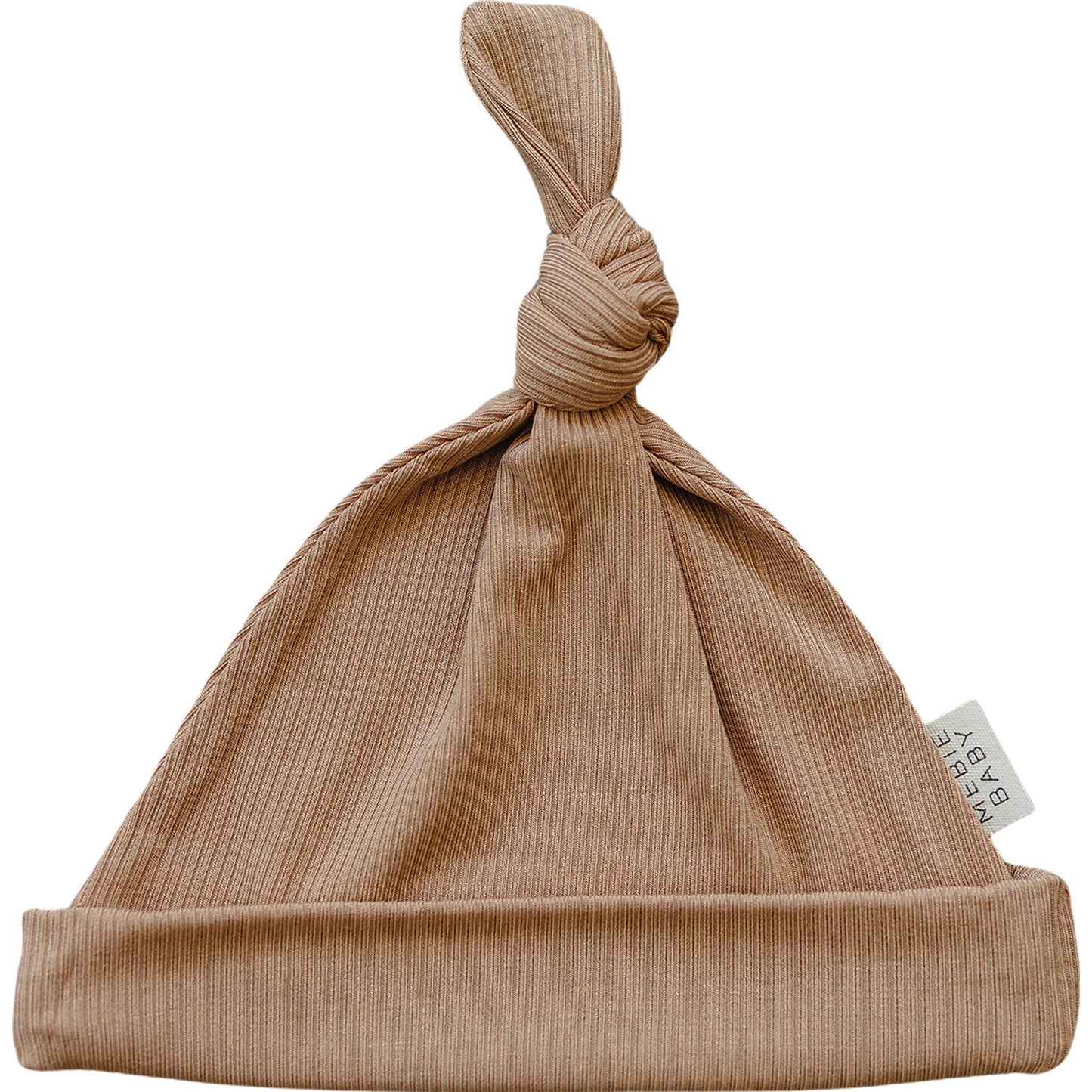 ribbed bamboo newborn knot hat // latte