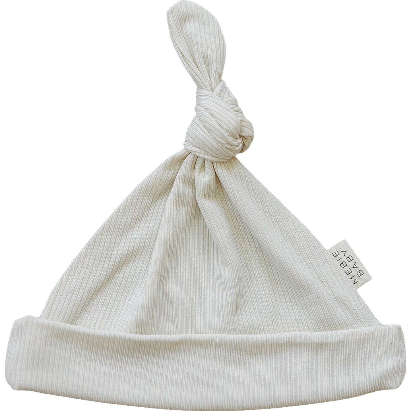 ribbed bamboo newborn knot hat // cream