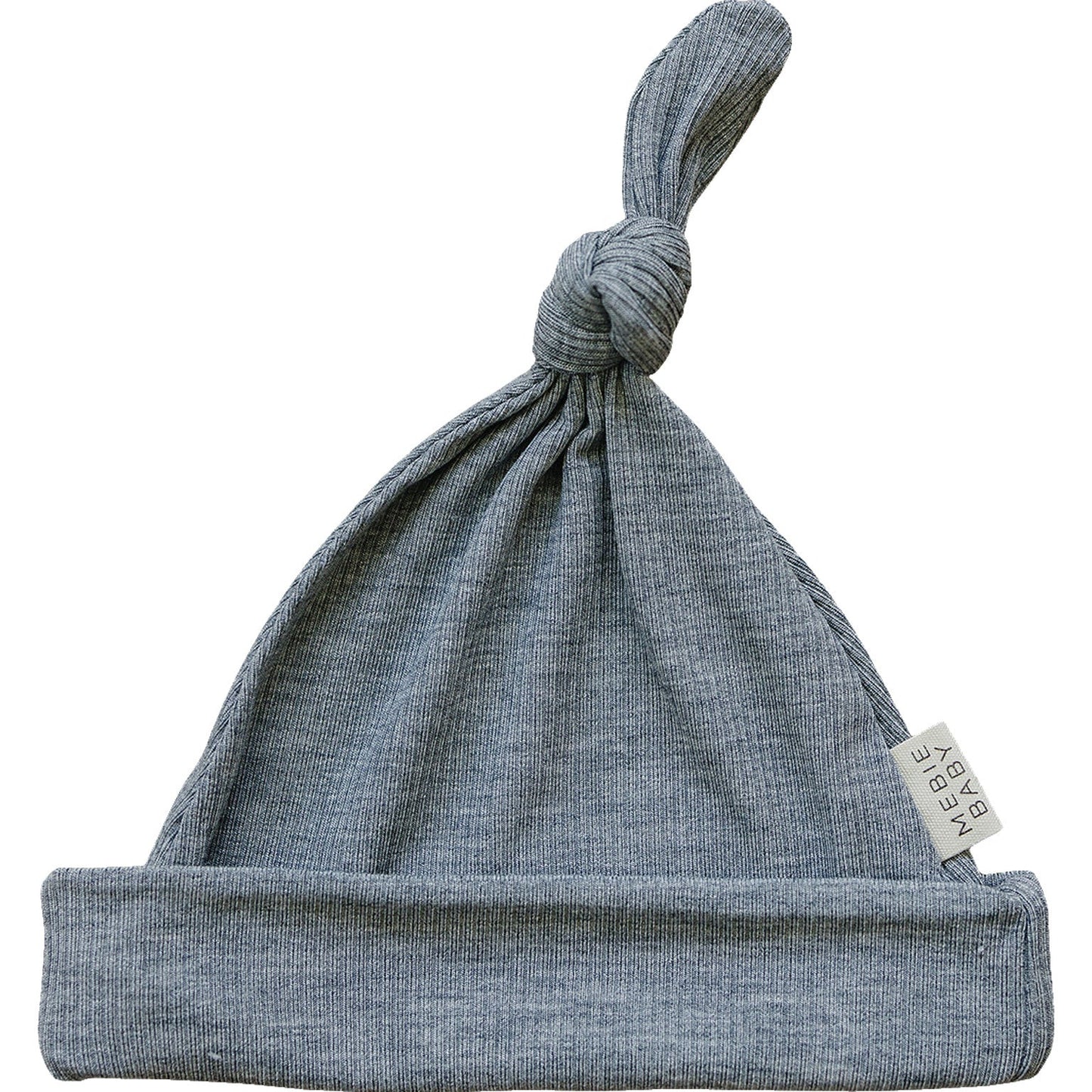 ribbed bamboo newborn knot hat // heather grey